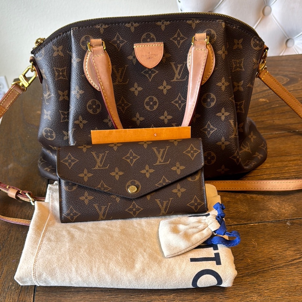 Louis Vuitton Brown Monogram Rivoli Mm Shoulder Bag matching wallet